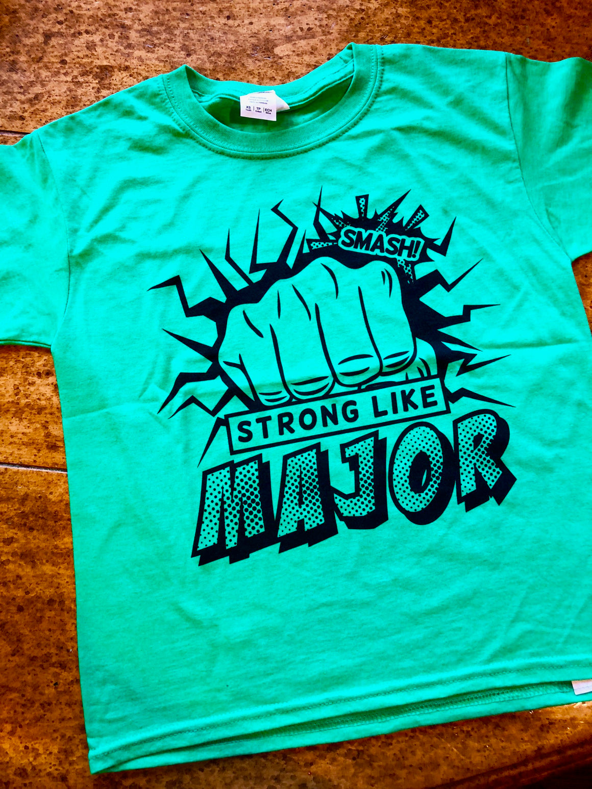 Strong Like Major t-shirt supporting CHD (congenital heart defects)